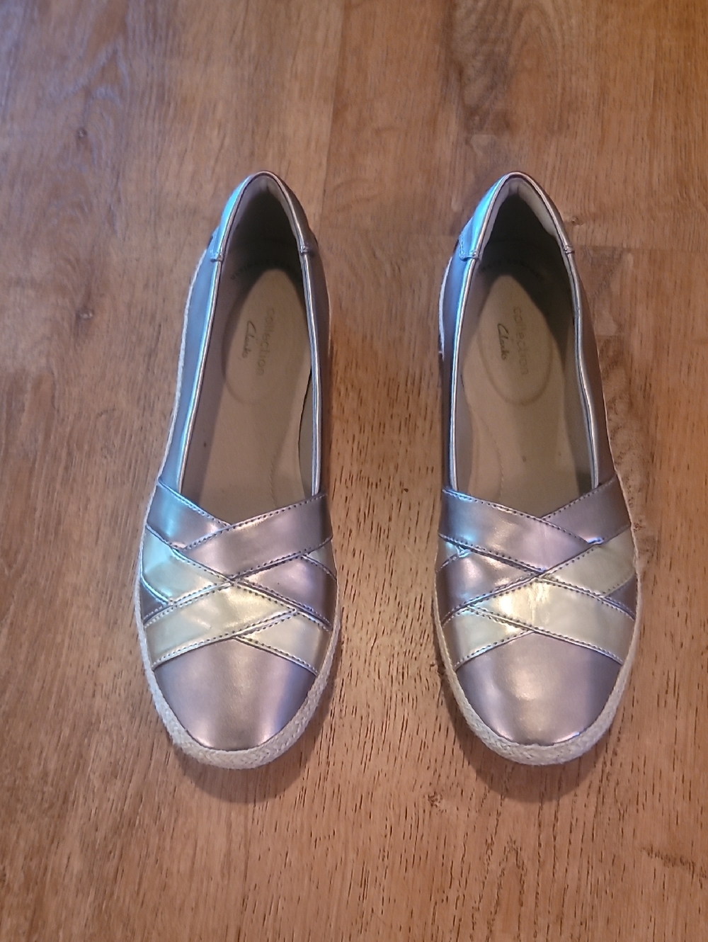 Clarks Iridescent Metallic Slip-On Flats - Women's Bronze/Gold